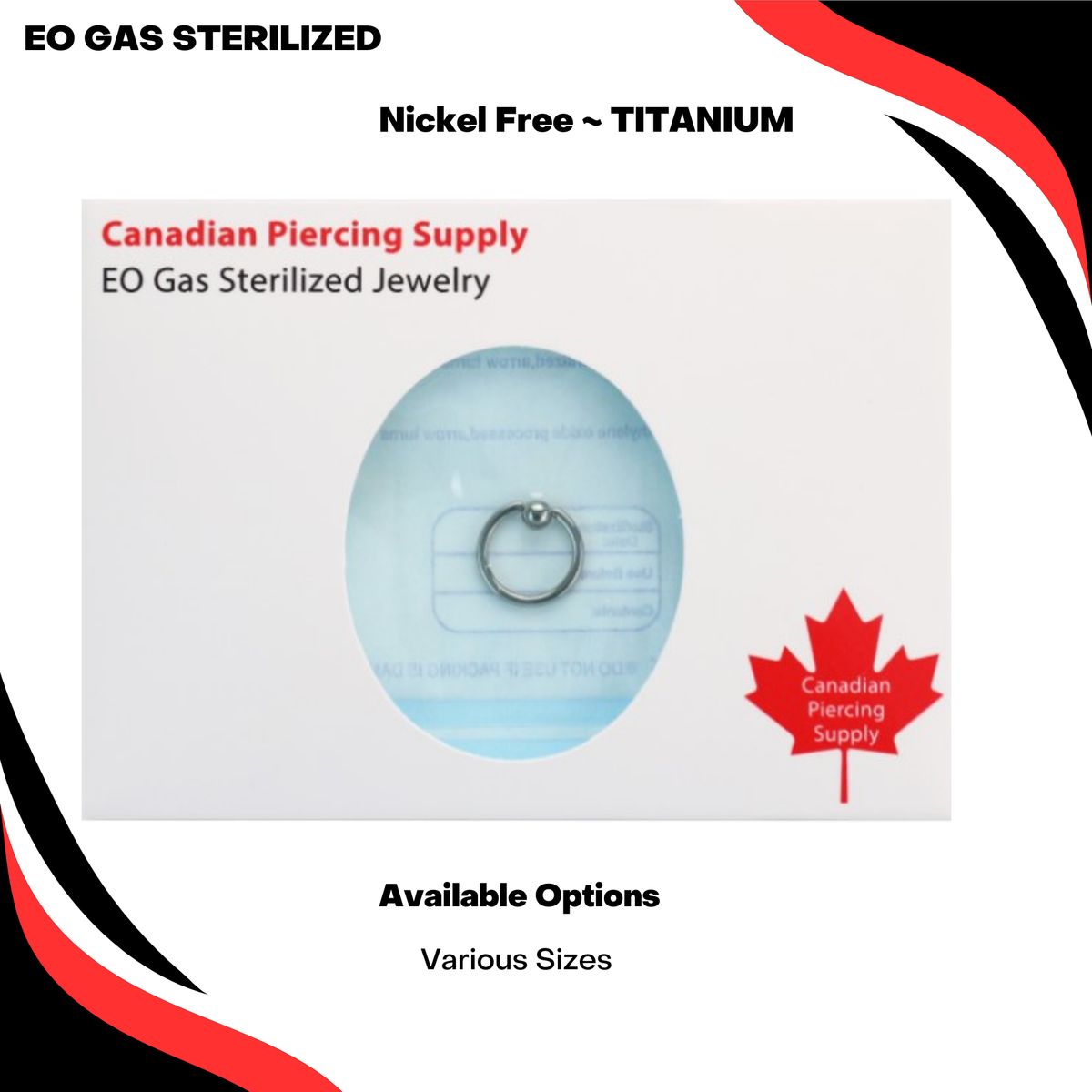 Pre-sterilized Titanium Captive Bead Ring - CLEARANCE