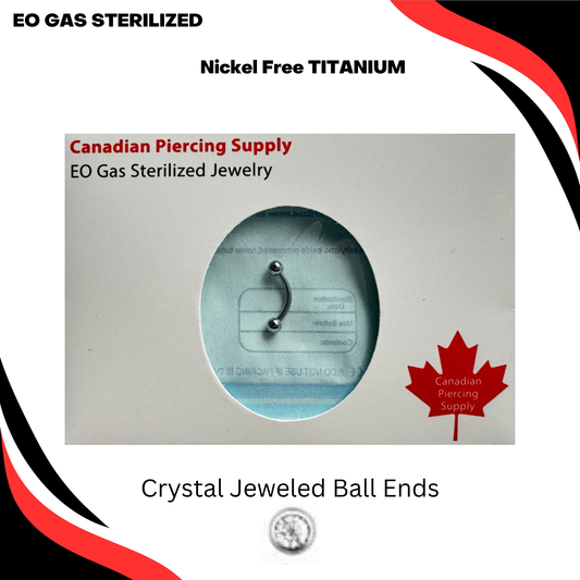 Pre-Sterilized Titanium Curved Barbells with External Thread CZ Balls