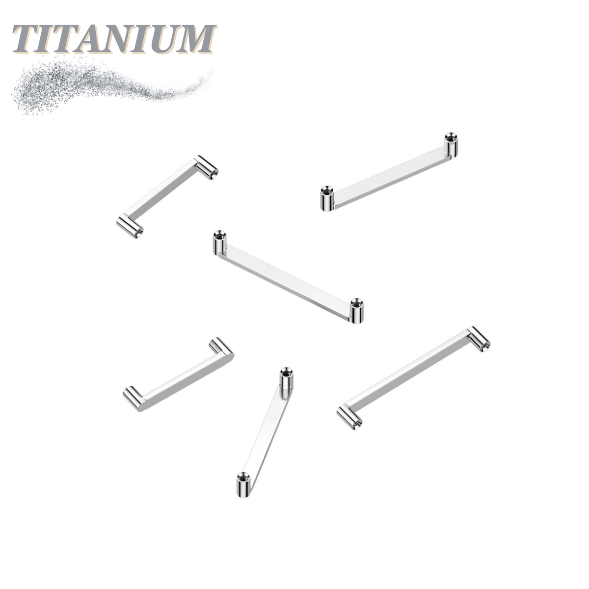 Titanium Internally Threaded Flat Surface Bar (2mm Rise)