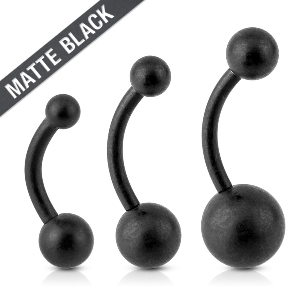 Belly Banana Surgical Steel Matte Black External Thread