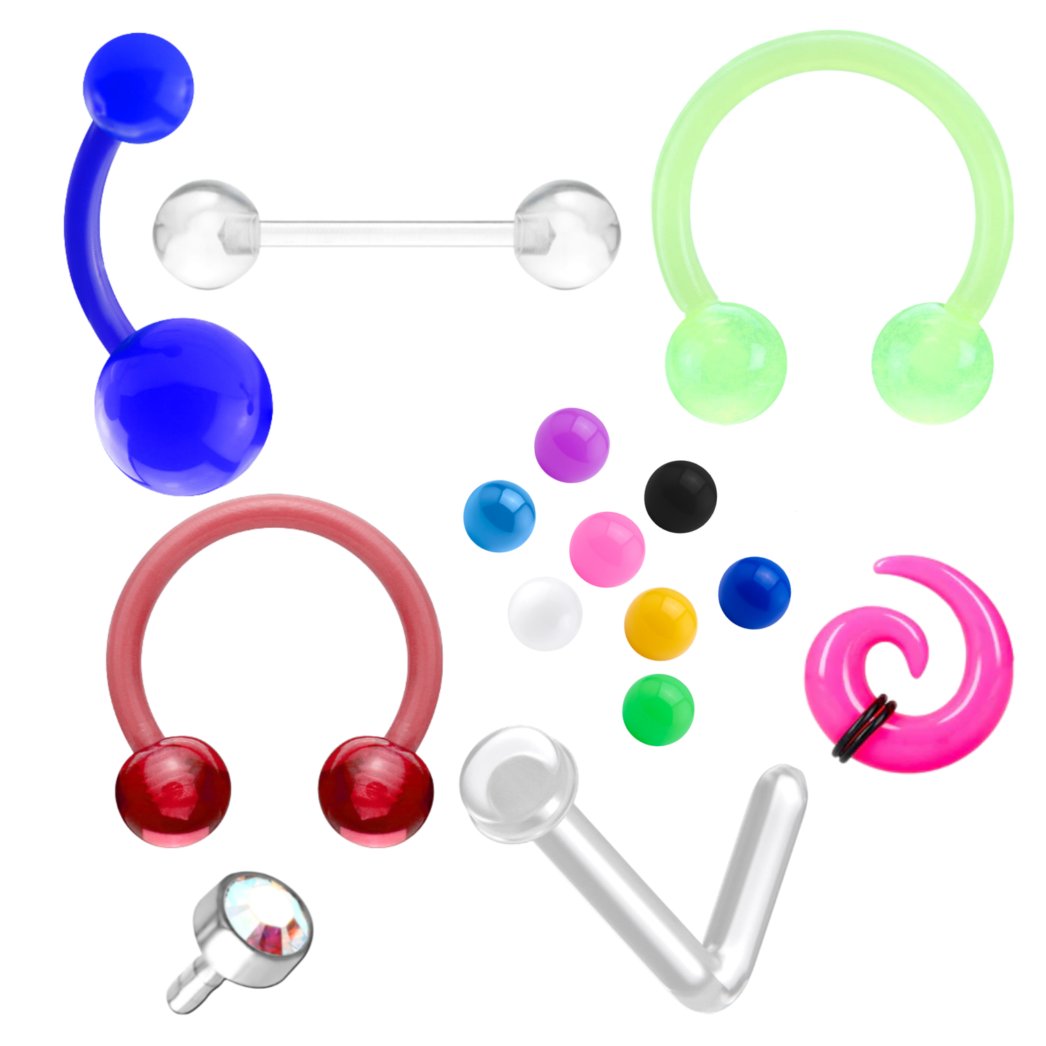 Acrylic, Plastic, Silicone etc.
