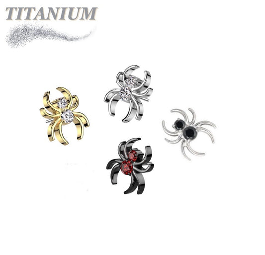 Titanium Internal Thread CZ Spider Top Only