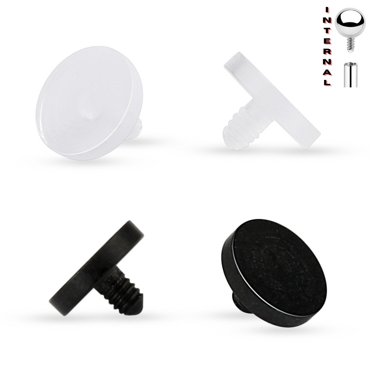 Acrylic Dermal Anchor Retainer Top
