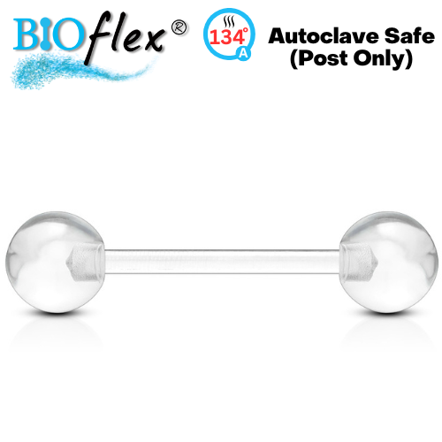 Bioflex Externally Threaded Clear Nipple/Tongue Barbell