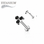 Titanium Internal Thread Opal or CZ Trinity Triangle Labret