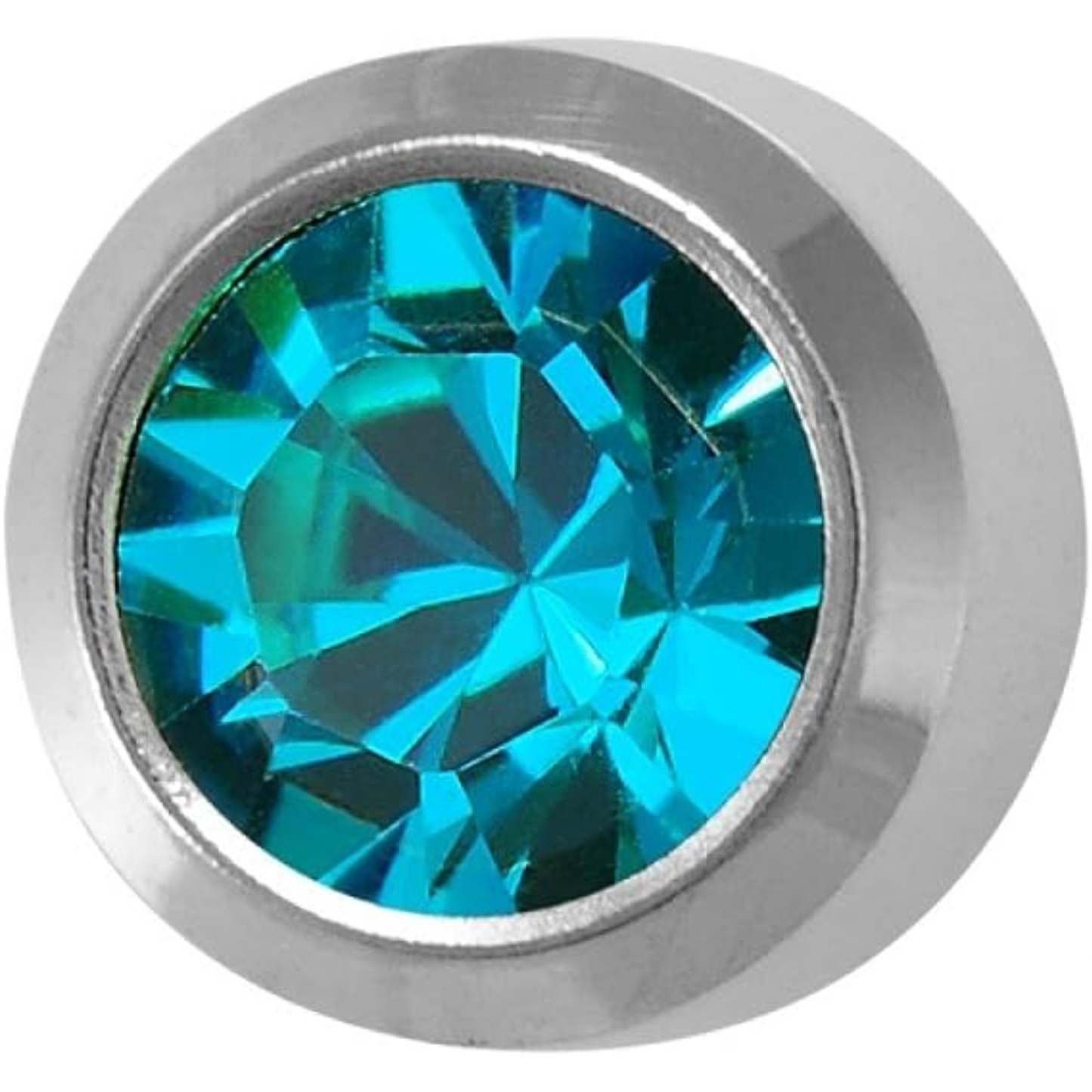 Pre-Sterilized Surgical Steel Earrings w/ Bezel Set CZ Birthstone (12Pk-$2.03/pr)