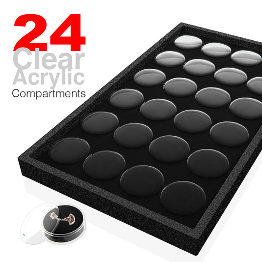 Display with Removable Acrylic Jars and Velvet Insert 3 sizes