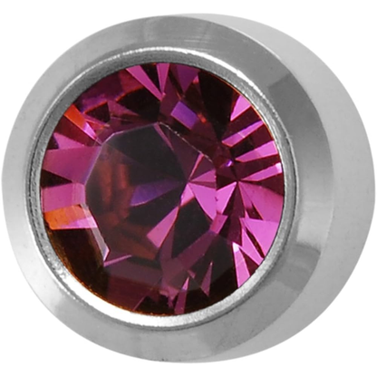 Pre-Sterilized Surgical Steel Earrings w/ Bezel Set CZ Birthstone (12Pk-$2.03/pr)