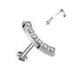 Surgical Steel Threadless 6 CNC CZ Curved Top Labret Combo