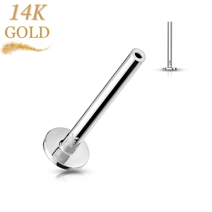14K Gold Threadless Labret Flat Back Stud (Post Only) 3mm Base