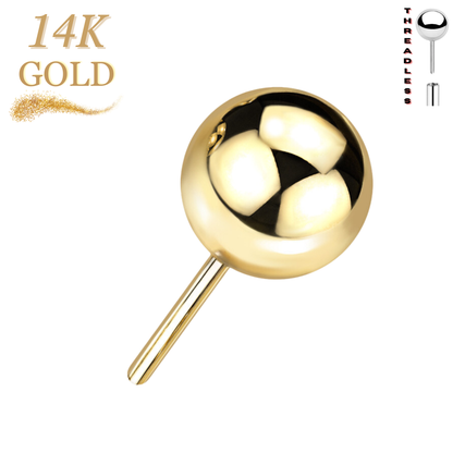 14K Gold Threadless Ball (Top Only)