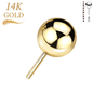 14K Gold Threadless Ball (Top Only)