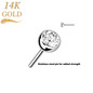14K Gold Threadless CZ Bezel Set (Top Only)
