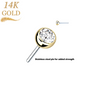 14K Gold Threadless CZ Bezel Set (Top Only)