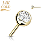 14K Gold Threadless CZ Bezel Set (Top Only)