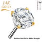 14K Gold Threadless Push In Prong Set (Top Only)
