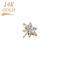 14K Gold Threadless 6 Marquise CZ Petal Flower (Top Only)