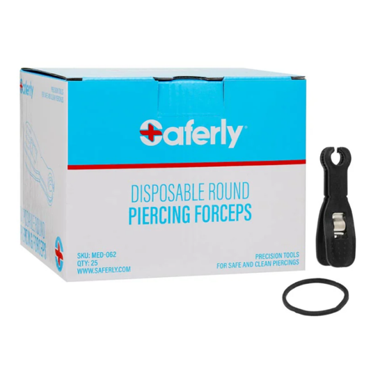 Saferly Pre-Sterilized Plastic Disposable Round Forceps Clamp - Single
