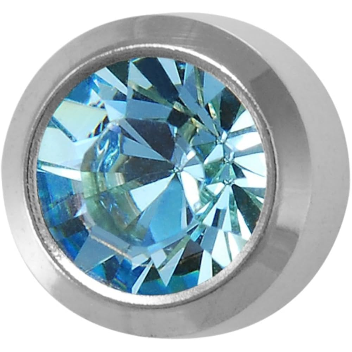 Pre-Sterilized Surgical Steel Earrings w/ Bezel Set CZ Birthstone (12Pk-$2.03/pr)