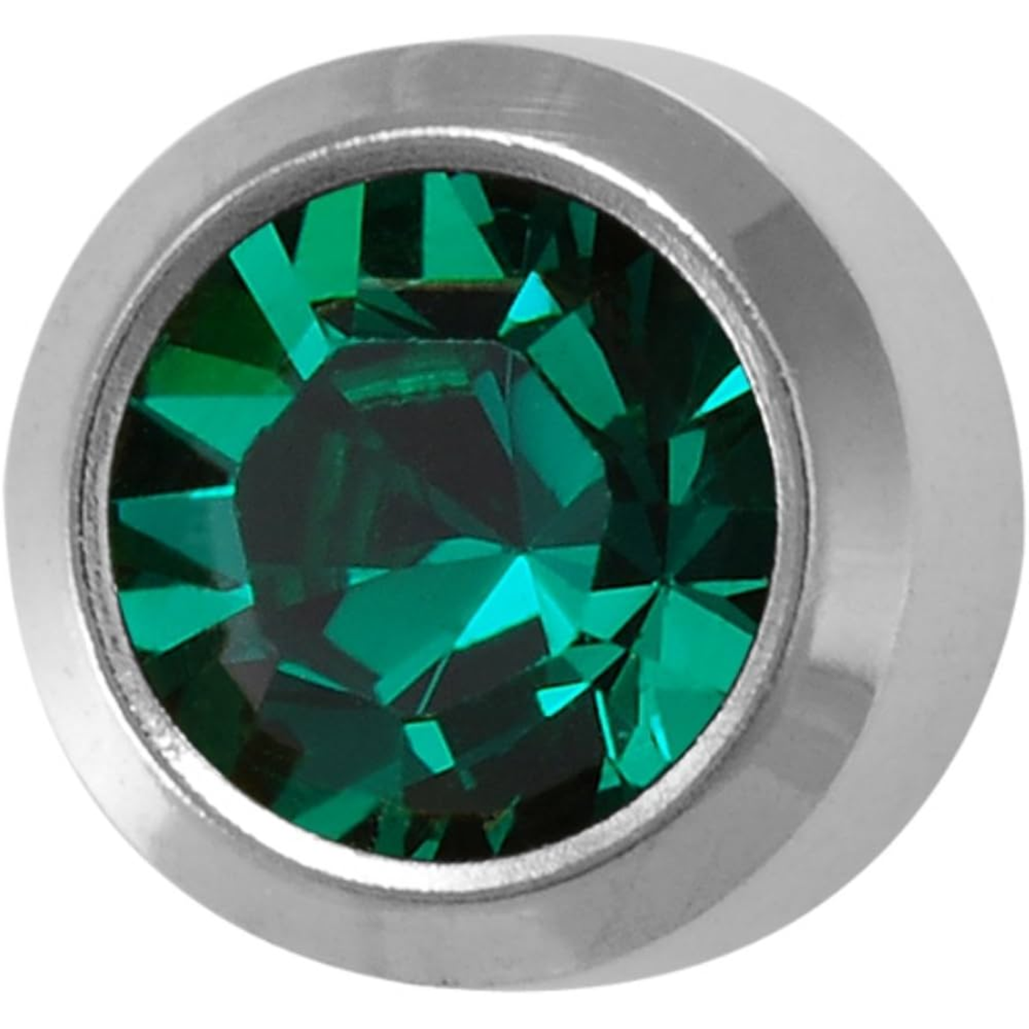 Pre-Sterilized Surgical Steel Earrings w/ Bezel Set CZ Birthstone (12Pk-$2.03/pr)