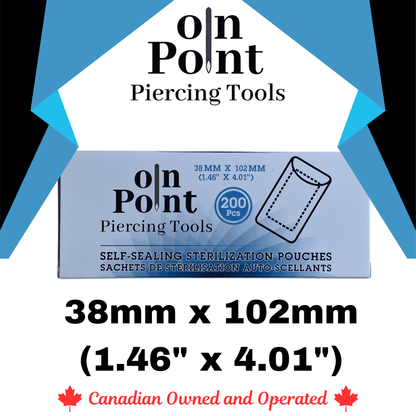 On Point Self-Sealing Small Autoclave Pouches for Jewelry - 200 PK