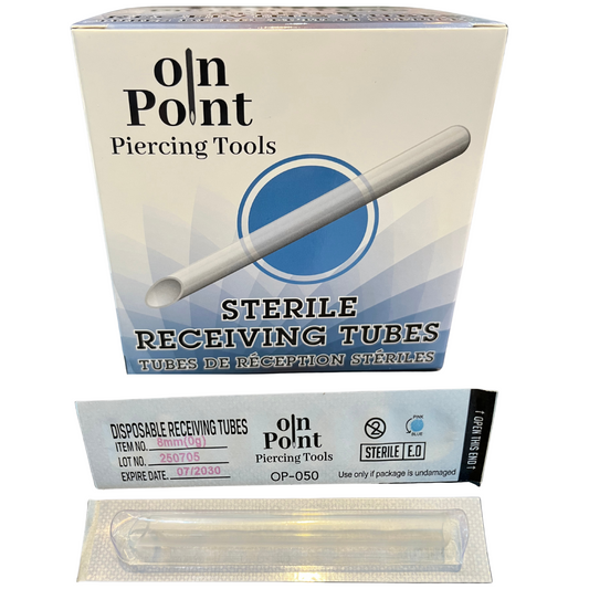 On Point Disposable Pre-Sterilized Receiving Tubes - Box of 50 (99cents each)
