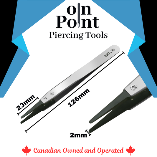 Stainless Steel Tweezers w/ Antistatic Tips