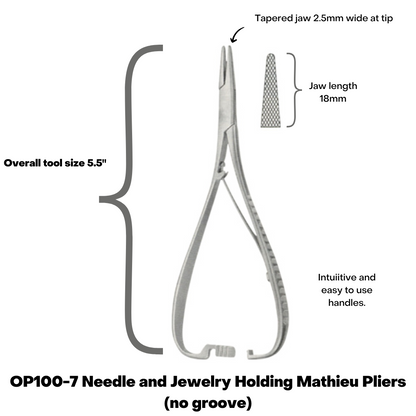 DP-Needle and Jewelry Holding Mathieu Pliers
