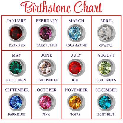 Pre-Sterilized Surgical Steel Earrings w/ Bezel Set CZ Birthstone (12Pk-$2.03/pr)