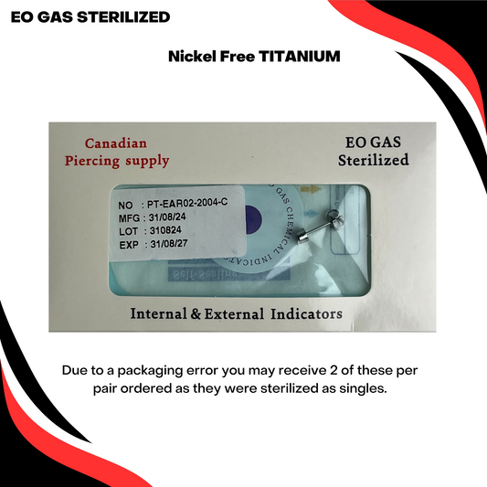 Pre-Sterilized All Ttanium Bezel Set CZ Earrings