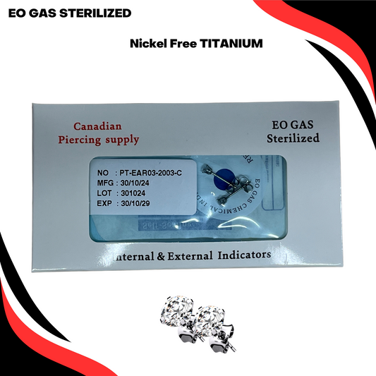 Pre-Sterilized All Titanium Prong Set CZ Earrings