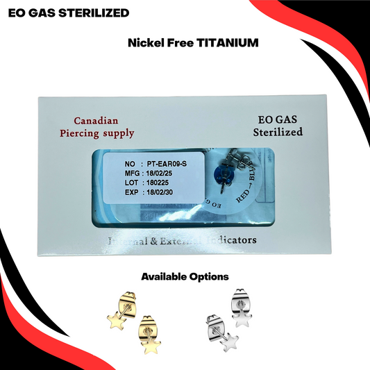 Pre-Sterilized All Titanium Star Earrings