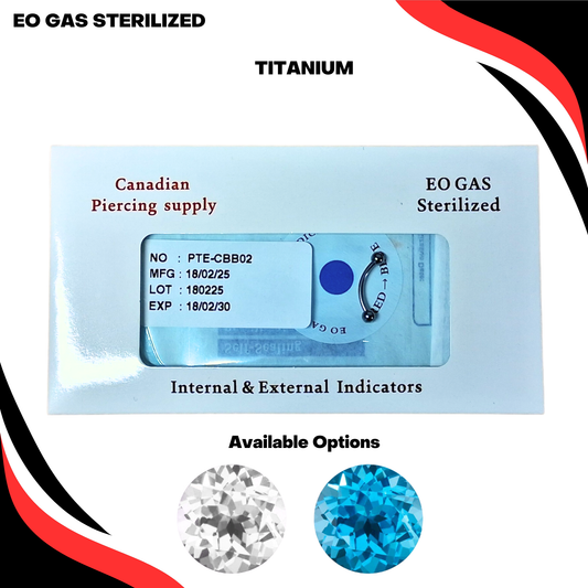 Pre-Sterilized Titanium Externally Threaded Curved Barbells w/ CZ Balls (CLEARANCE)