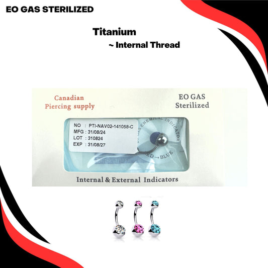 Pre-Sterilized Titanium Double Gem Belly Banana Internal Thread