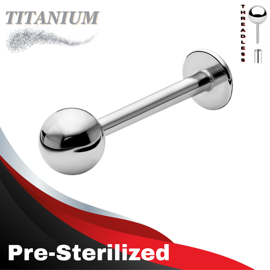 Pre-Sterilized Titanium Threadless Solid Ball Labrets (4mm Base)
