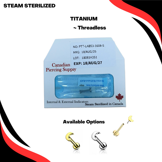 Pre-Sterilized Titanium Threadless 4mm Moon Labret Combo
