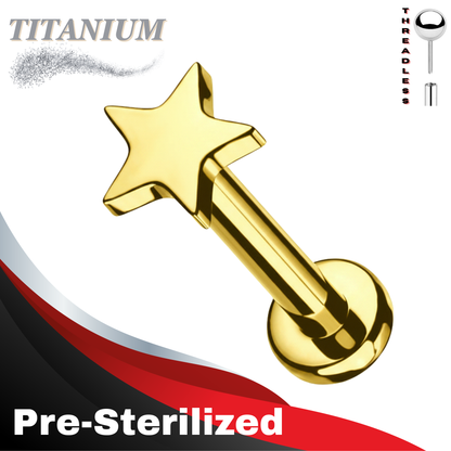Pre-Sterilized Titanium Threadless 4mm Star Labret Combo