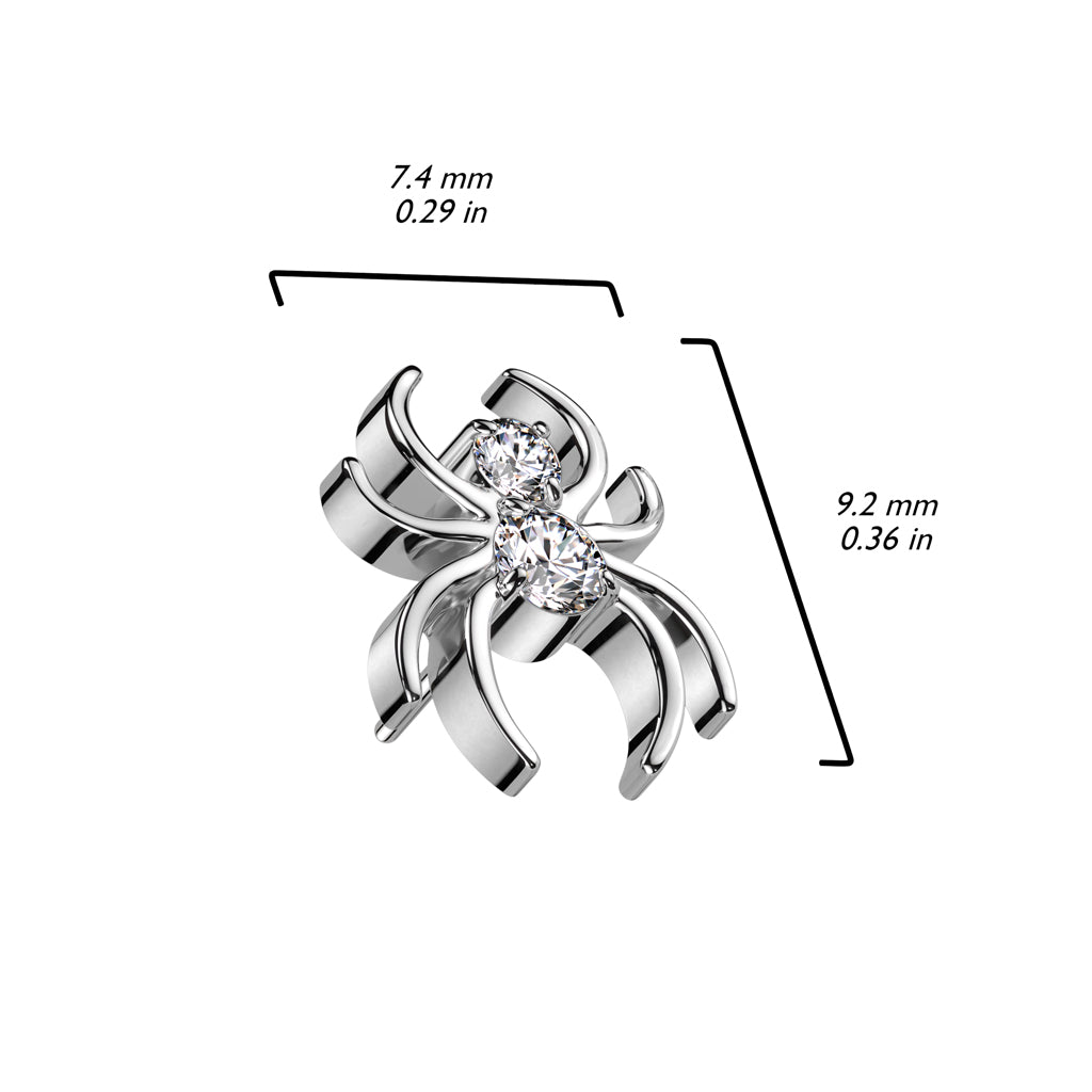 Titanium Internal Thread CZ Spider (Top Only)