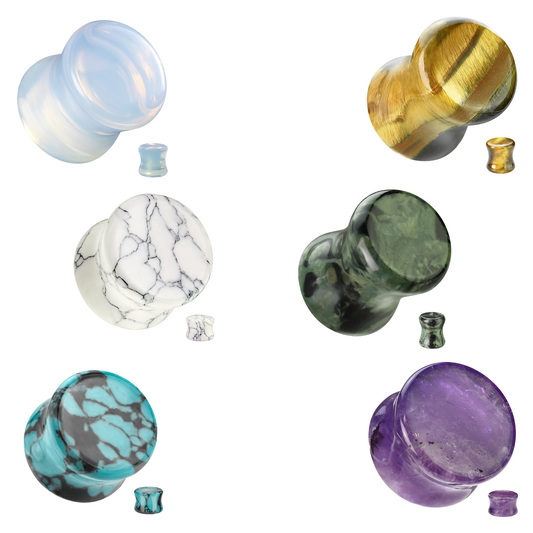 Double Flare Stone & Semi-Precious Stone Plug
