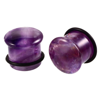 Stone Plug, Single Flare Stone & Semi-Precious w/ O Ring