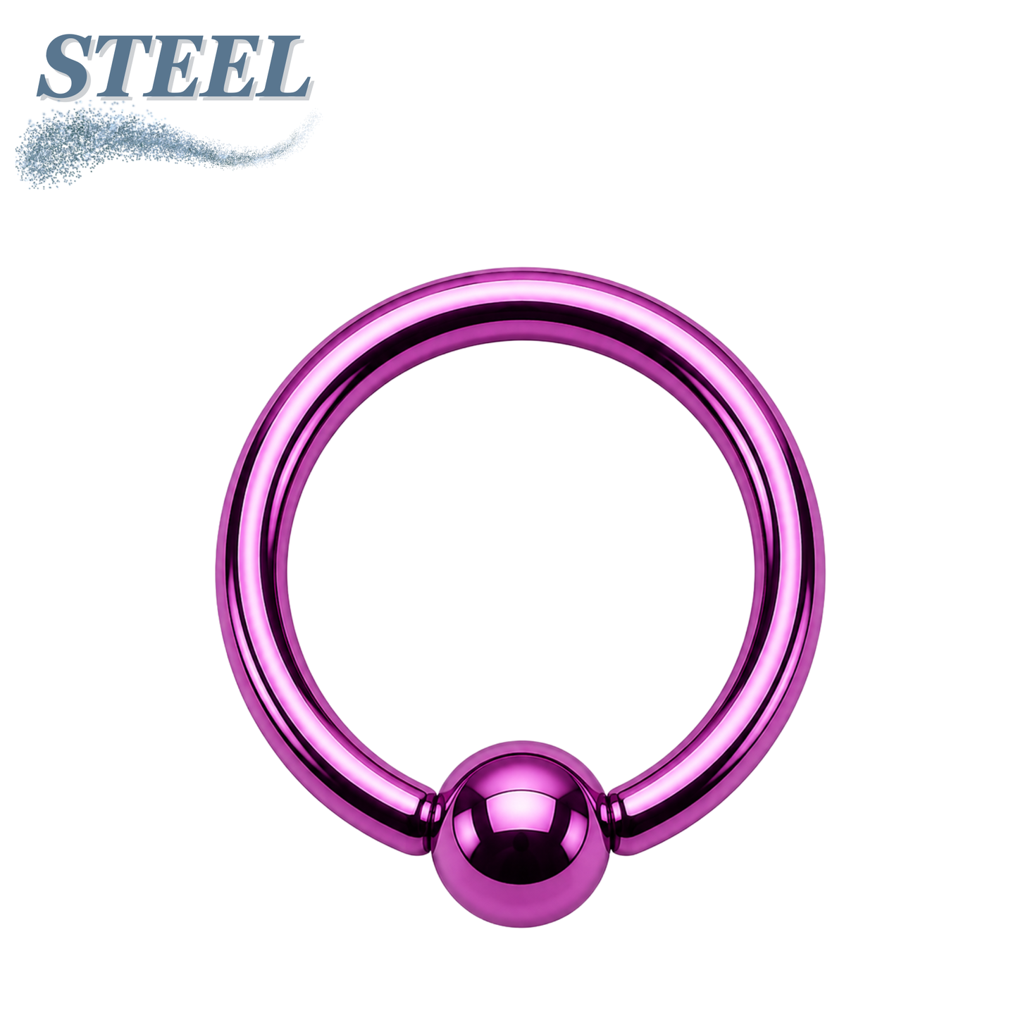 Surgical Steel Captive Bead Ring 18G-14G - Coloured Ion Plating