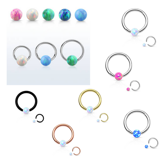 Surgical Steel CBR with Synthetic Opal