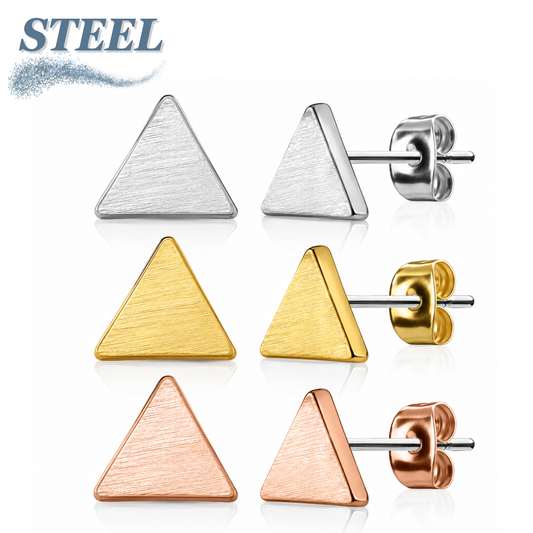 Surgical Steel/Brass Earrings Solid Triangle
