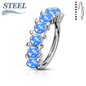 Surgical Steel Annealed 7 Opal Lined 8mm Ring (CLEARANCE)