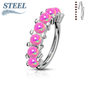 Surgical Steel Annealed 7 Opal Lined 8mm Ring (CLEARANCE)