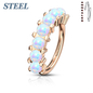 Surgical Steel Annealed 7 Opal Lined 8mm Ring (CLEARANCE)