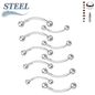 Surgical Steel Externally Threaded Curved Barbells - Silver