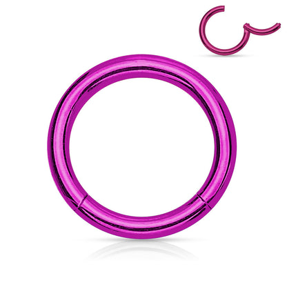 Surgical Steel Hinged Rings  20G & 18G - Coloured
