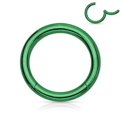 Surgical Steel Hinged Rings  20G & 18G - Coloured