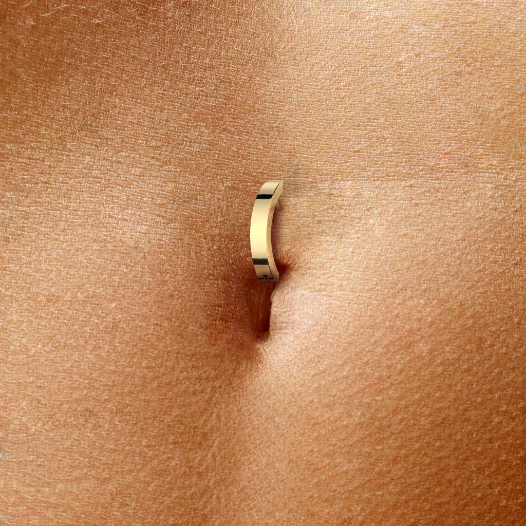 Surgical Steel Hinged Belly Wide Band Ring